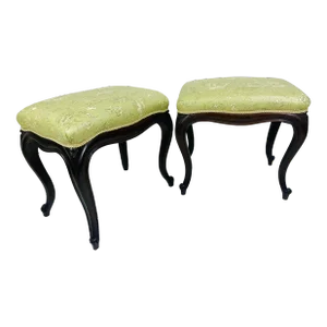 Early 20th Century Handcarved Walnut Newly Upholstered French Country Benches/A Pair
