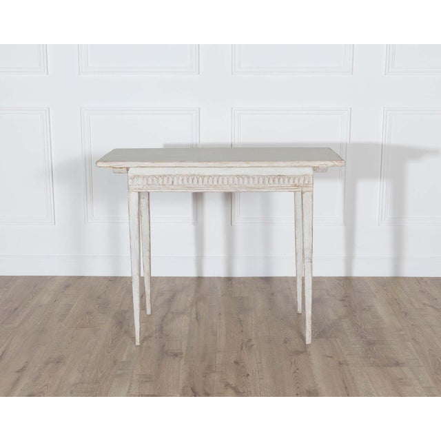 Wood 19th Century Swedish Gustavian Painted Side Table For Sale - Image 7 of 8
