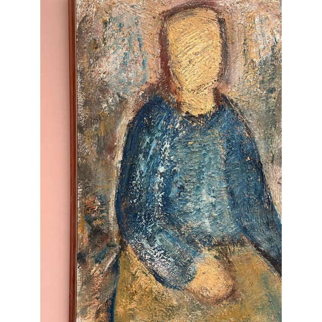 Gösta Falck, Woman in Blue, 1960s, Oil on Canvas, Framed For Sale - Image 8 of 18