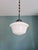 Large Art Deco Pendant Light in White Opaline Glass, 1930s For Sale - Image 12 of 13