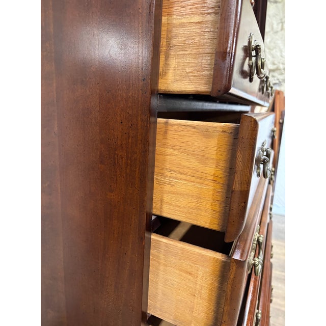 Vintage Lea Traditional Queen Anne Style Highboy Chest For Sale - Image 9 of 14