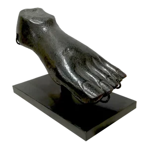 Early 21st Century River Stone Foot Sculpture From Indonesia on Stand