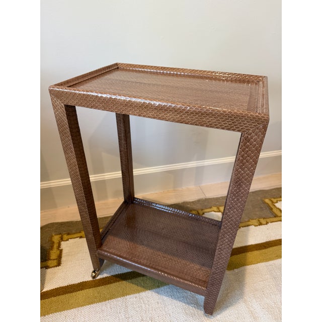 Karl Springer Toffee Telephone Side Table For Sale - Image 10 of 12