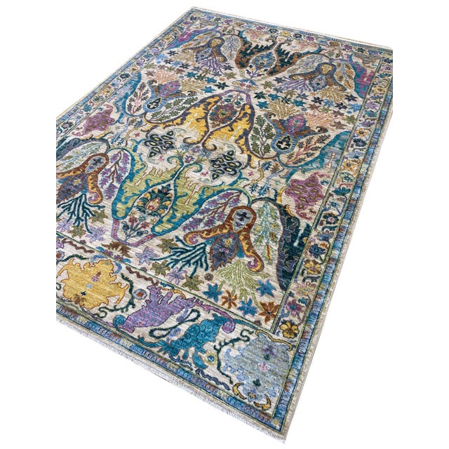 Contemporary Celestial Contemporary Multicolour, Designer Rug For Sale - Image 3 of 7