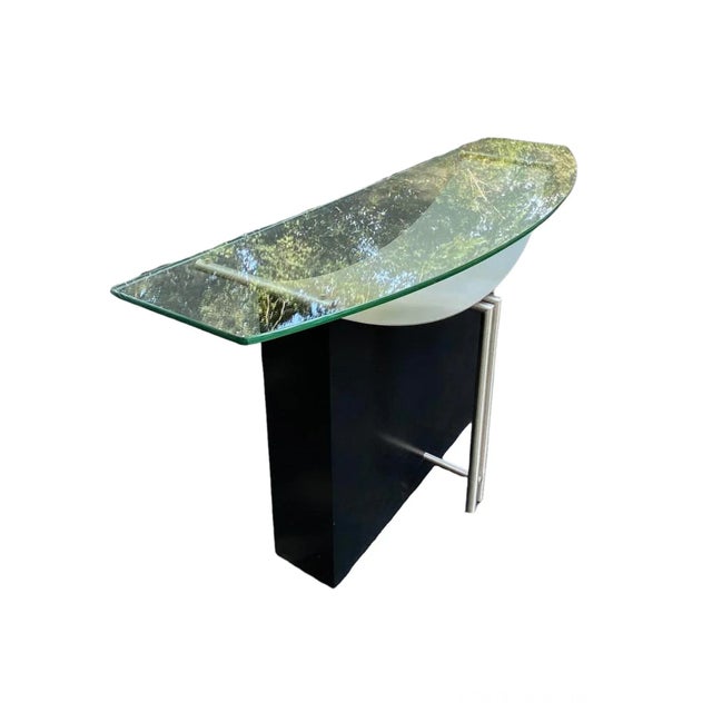 Modern Steel Glass Console For Sale In Chicago - Image 6 of 10