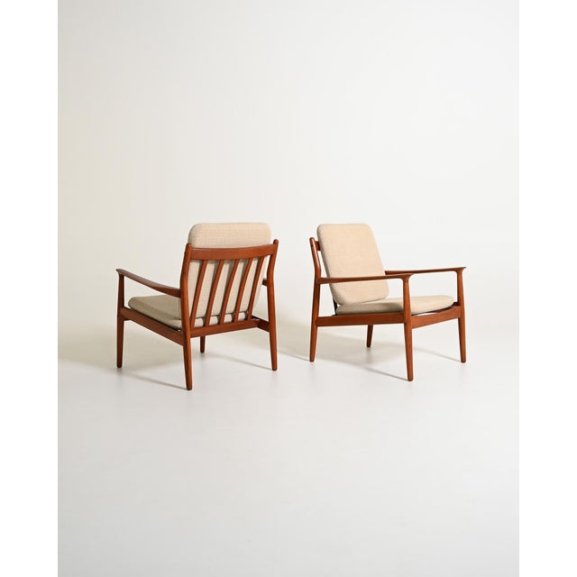 Teak frame and original upholstery. Designed by Grete Jalk for Glostrup Møbelfabrik, Denmark, 1960s. Designed by Grete...
