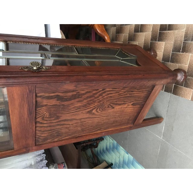 Oak Cabinet with Cut Crystal Glass Doors, 1932 For Sale - Image 14 of 18