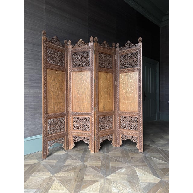 Anglo-Indian Hardwood Calypso Screen, 1890s For Sale - Image 10 of 10