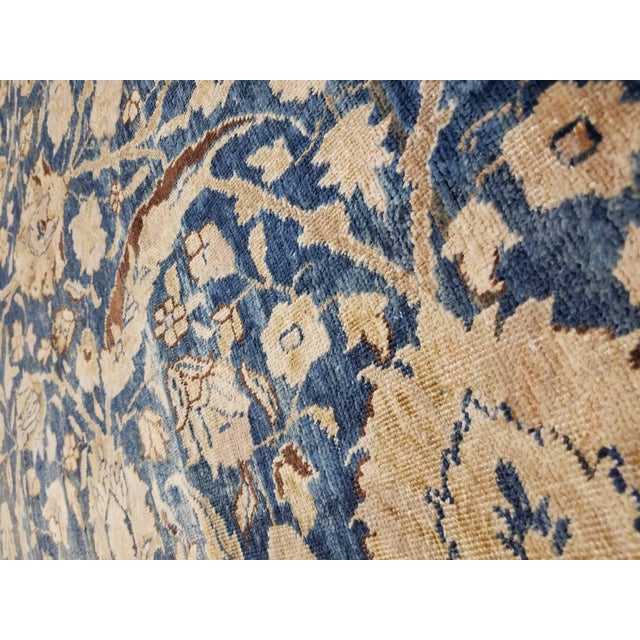 Antique Tabriz Carpet, Handmade Persian Rug in Floral Gold, Blue and Taupe For Sale - Image 11 of 17