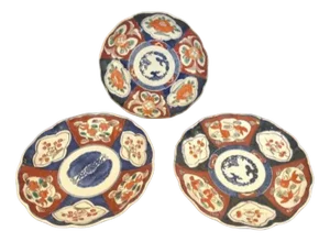 Antique Imari Plates, 1900, Set of 3