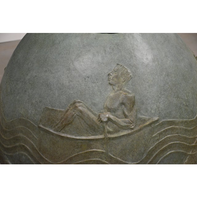 Mid 20th Century XL Bronze Commercial Planter Pot For Sale In Boston - Image 6 of 7