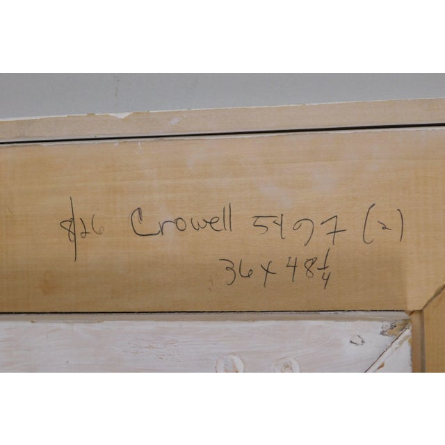 Plastic Giordano Op Art Geometric Painting White Z Form Planes on Dark Red Background For Sale - Image 7 of 13