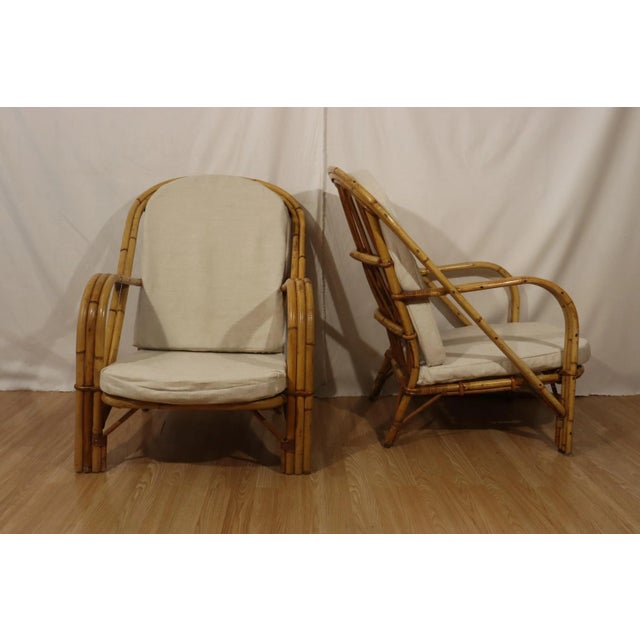 Set of Rattan Armchairs by Adrien Audoux & Frida Minet, 1950s For Sale - Image 11 of 11