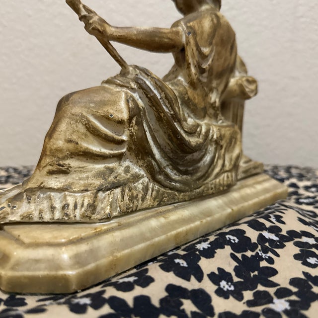 Late 19th Century Antique 19th Century Gilt Neo-Classical Seated Woman For Sale - Image 5 of 9