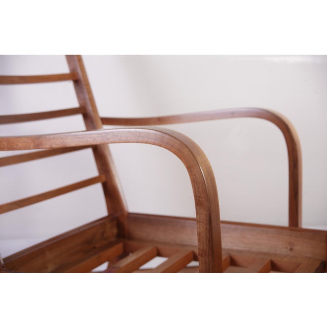 Art Deco Upholstered Walnut Lounge Chair, 1930s For Sale - Image 13 of 18