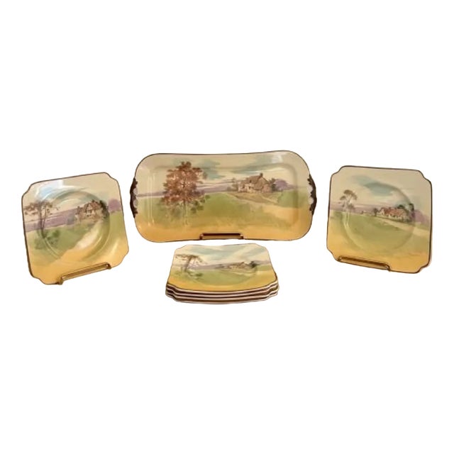 Sandwich Plates from Royal Doulton, 1920s, Set of 4 For Sale