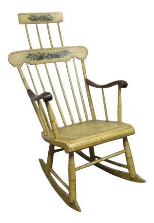 Mid 19th Century Windsor Paint Decorated Rocker