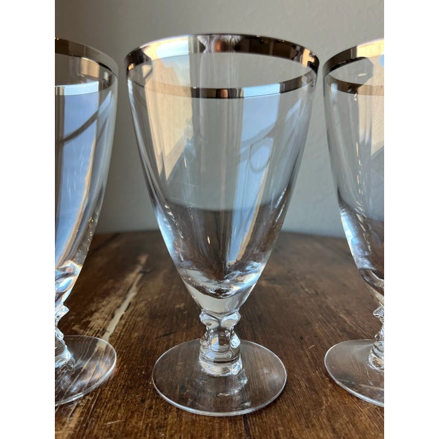 Mid 20th Century Fostoria Crystal Wedding Ring Pattern Juice/Water Glasses- Set of 3 For Sale - Image 5 of 10