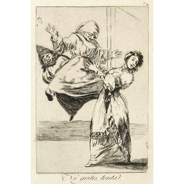 Don't Scream, Fool (No grites, tonta) is an original modern artwwork realized by Francisco Goya between 1794-1798. Plate...