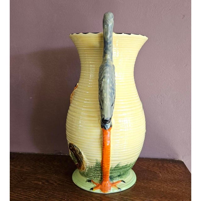 Ceramic Art Deco Flower Jug with Wolf and Stork from Burleigh Ware, 1930s For Sale - Image 7 of 8