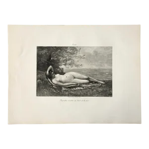 Antique Bacchante by the Sea by Camille Corot (1886, Aquatint)/Georges Petit