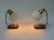 Metal Beige Brass Teak Bedside Table Lights, 1950s, Set of 2 For Sale - Image 7 of 18