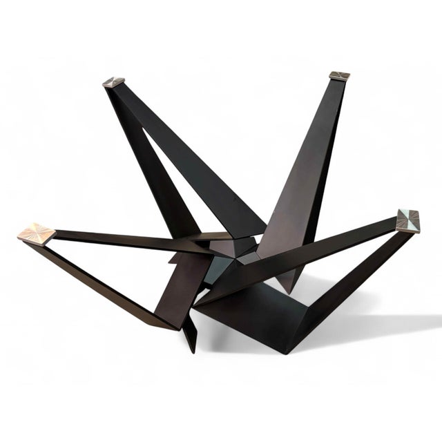 2000 - 2009 Modern Industrial Abstract Form Steel Dining Table Base For Sale - Image 5 of 7