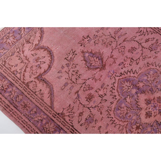 Vintage Anatolian Pink Area Carpet For Sale - Image 6 of 10