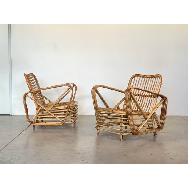 Rattan and Bamboo Armchairs, 1970s, Set of 2 For Sale - Image 6 of 13