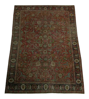 1900s Antique Persian Tabriz Rug with Floral Design