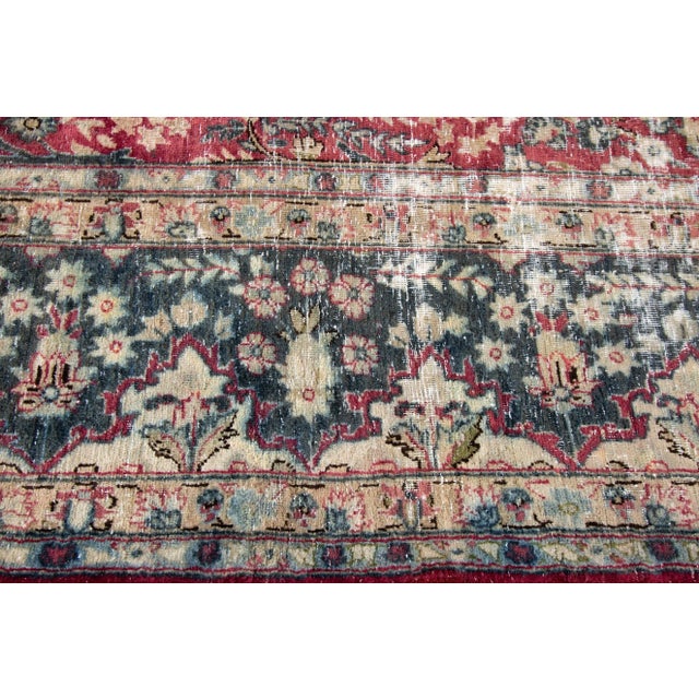 1960s 1960s Vintage Persian Distressed Red Handmade Floral Wool Rug For Sale - Image 5 of 11