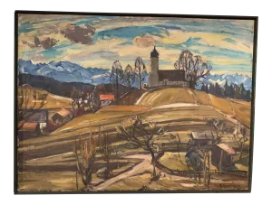Vintage Landscape Oil on Canvas by Greta Springer