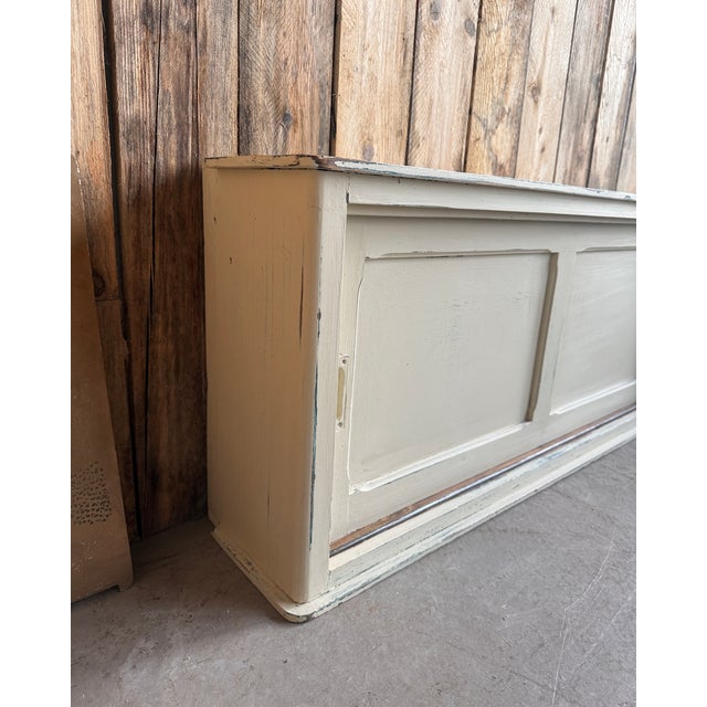 Wood Vintage Patinated Cabinet with Sliding Doors, 1940s For Sale - Image 7 of 18