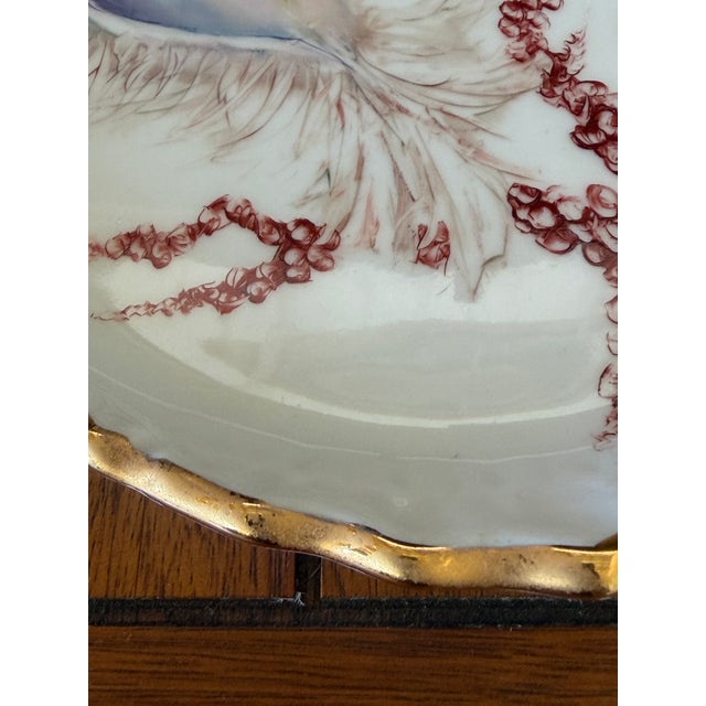 Hand Painted Coastal Seashell Porcelain Tray by Carol Psches With Gilt Edge For Sale - Image 9 of 12