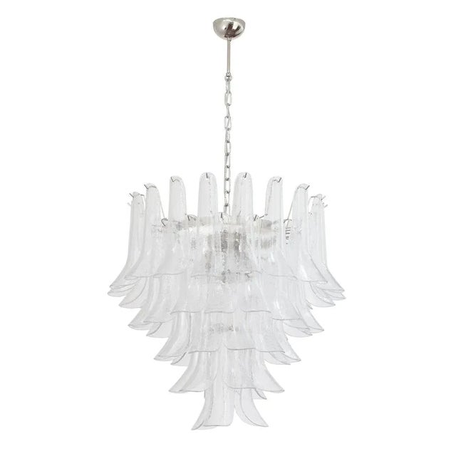 Italian Petal Suspension Lamp in Murano Glass For Sale - Image 11 of 11