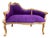 Late20C Artisan Louis XVI Gold Purple Beech Settee For Sale