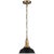 Layton 10" Pendant in Antique-Burnished Brass with Matte Black Shade Designer: Chapman & Myers Canopy: 5.25" Round...