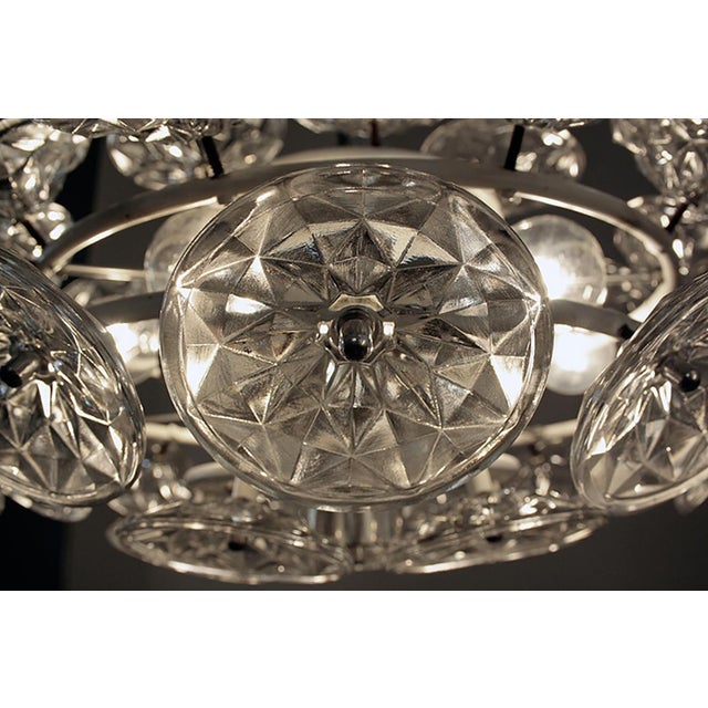 Orbit Chandelier in Glass with White Frame from VEB Lighting Hellerau, Germany, 1960 For Sale - Image 8 of 11