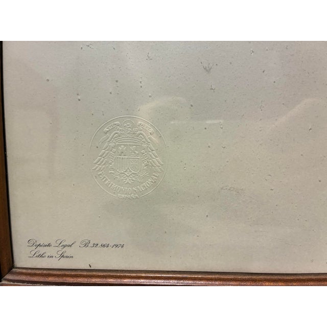 Vintage 1974 Chinese Pheasant Bird Botanical Print in Gilt Bamboo-Style Frame For Sale - Image 4 of 8
