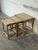 Brown Oak Ceramic Tile-Top Nesting Tables Set of 3 Floral Spindle Legs Traditional Vintage For Sale - Image 8 of 11