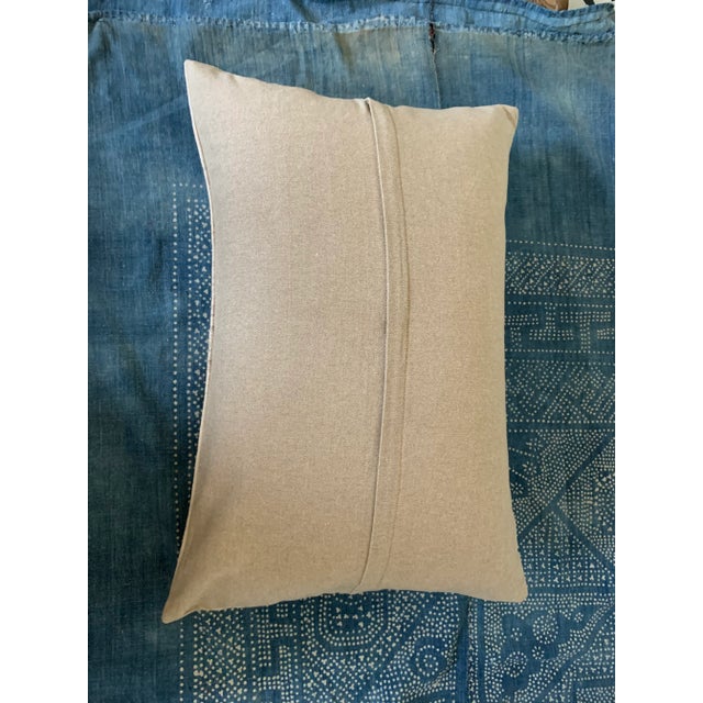 Tan Boho Chic Antiqued Persian Rug Colorful Woven Cotton Lumbar Pillow New For Sale - Image 8 of 10