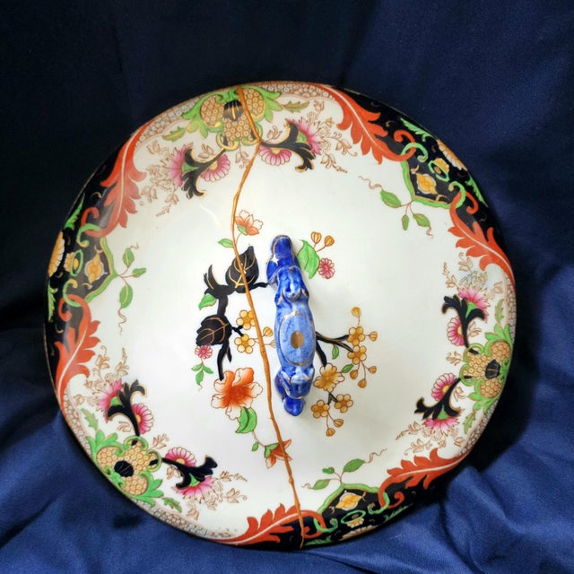 Early 20th Century Early 20th Century Royal Doulton Tureen, Matsumai Pattern, Kintsugi Style Repair For Sale - Image 5 of 11