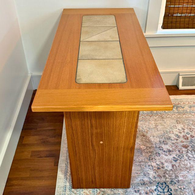 Late 1970s Danish Gangsø Møbler, Attributed Teak Console Table, Made in Denmark For Sale - Image 4 of 17