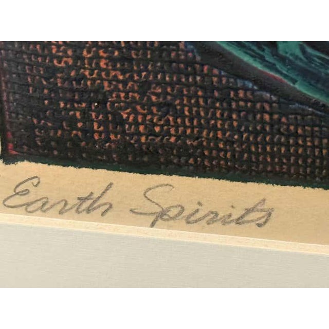 "Earth Spirits", Modern Green and Orange Acrylic Abstract by Mayo Beckford Young For Sale - Image 9 of 11