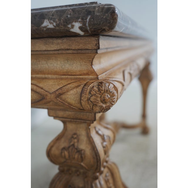 Vintage Italian Louis XVI Style Carved Marble Top Table For Sale - Image 12 of 15