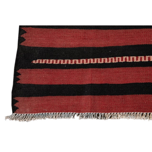 Mid-20th Century Vintage Kilim Runner Rug 4 '5'' X 10' 11''. For Sale In New York - Image 6 of 13