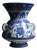 Handmade Ceramic “Kandil” Vase (30cm) Rare 3-Handled Design Blue & White Floral Centerpiece For Sale