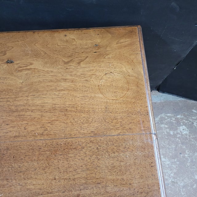 French 19th Century Walnut Side Table With X-Stretcher, Turned Legs & a Drawer For Sale - Image 11 of 18