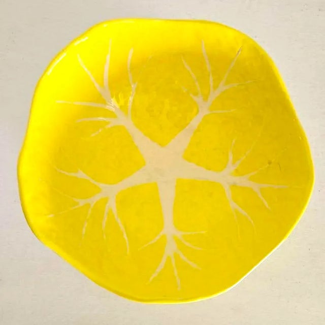 1960s Cabbage Yellow Ceramic Bowl by Secla/Image Inn For Sale - Image 9 of 11