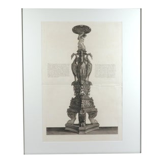Piranesi Etching of a Monumental Candelabrum With Cranes From Hadrian’s Villa Circa 1770–1774 For Sale